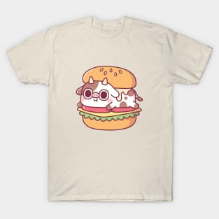 Cute Cow In A Burger Funny T-Shirt